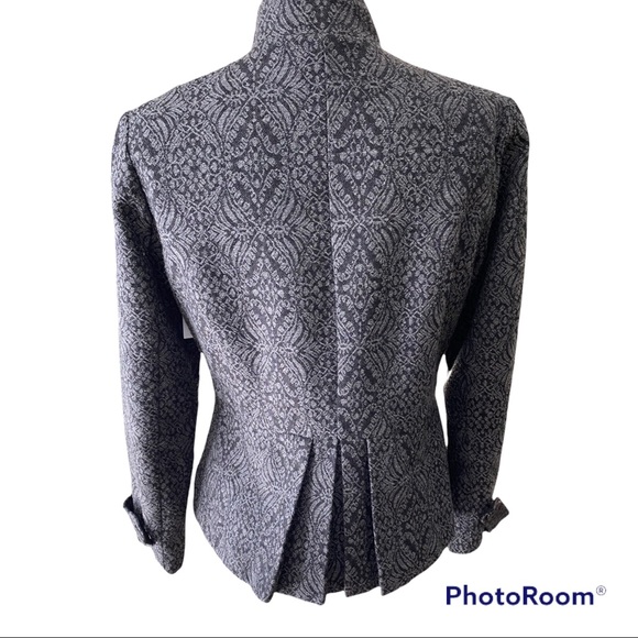 Coldwater Creek Gray & Black Jacquard Jacket 6P - Picture 2 of 9